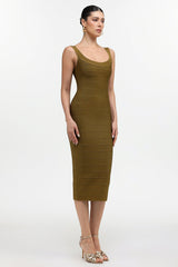 Penelope Olive Bodycon Midi Dress for Women