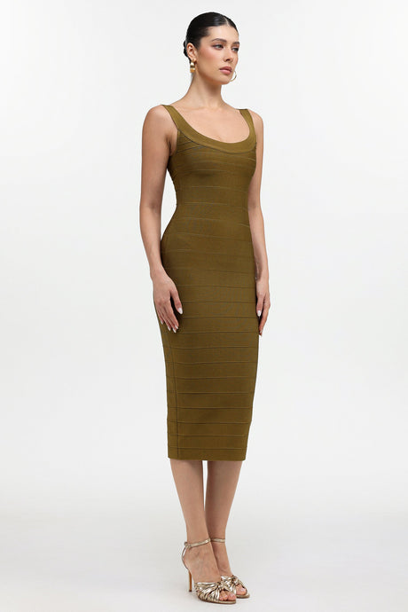 Penelope Olive Bodycon Midi Dress for Women