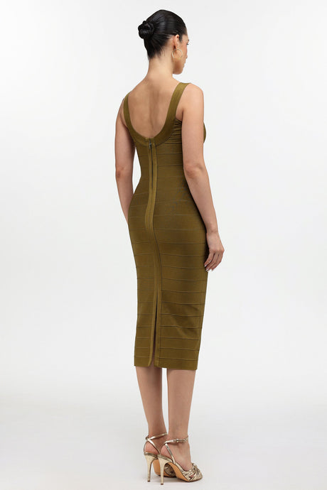 Penelope Olive Bodycon Midi Dress for Women