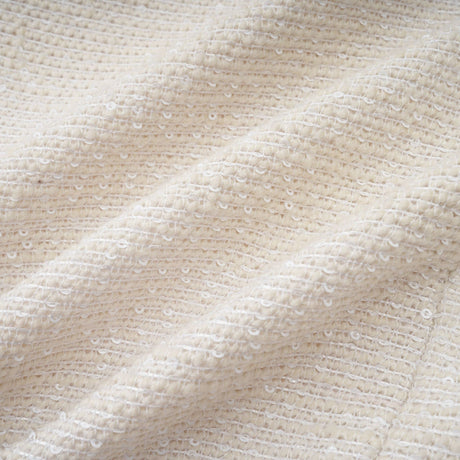 Perla Mini Dress White Tweed Bead Embellished Silhouette