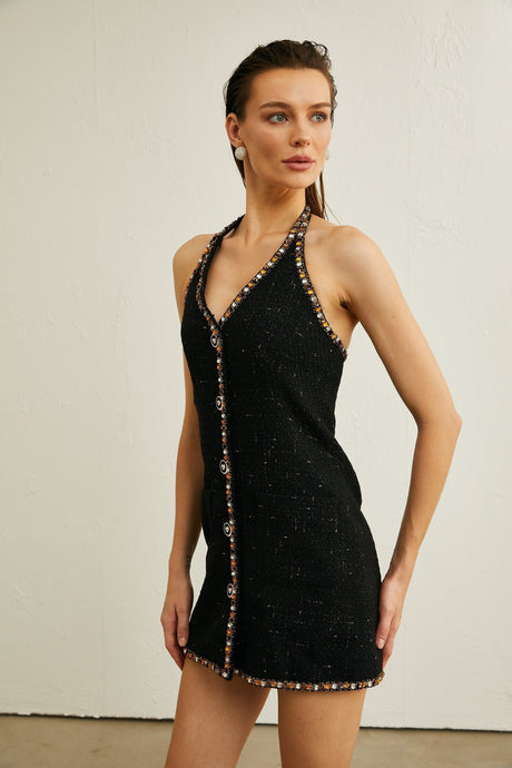 Perlina Cardigan & Dress with Crystal Embellishment