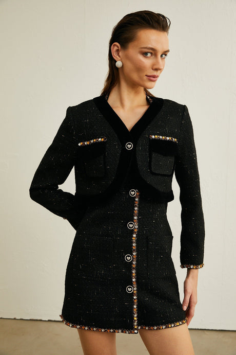 Perlina Cardigan & Dress with Crystal Embellishment