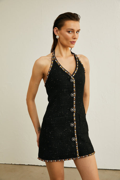 Perlina Cardigan & Dress with Crystal Embellishment