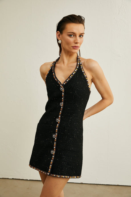 Perlina Cardigan & Dress with Crystal Embellishment