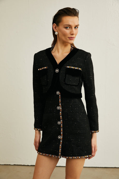 Perlina Cardigan & Dress with Crystal Embellishment
