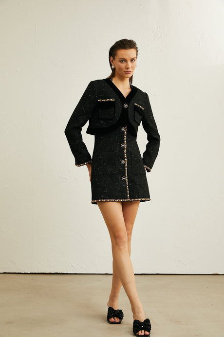 Perlina Cardigan & Dress with Crystal Embellishment