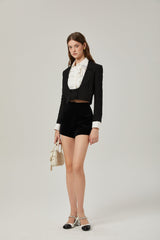 Perlina Jacket & Shorts Multicolor Crystal Embellished Set