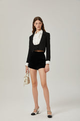 Perlina Jacket & Shorts Multicolor Crystal Embellished Set