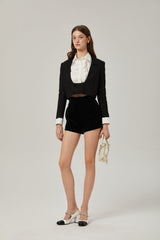 Perlina Jacket & Shorts Multicolor Crystal Embellished Set