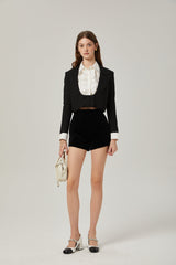 Perlina Jacket & Shorts Multicolor Crystal Embellished Set