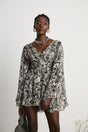 Perrine patternprint Vneck mini dress