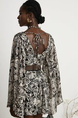 Perrine patternprint Vneck mini dress