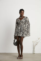 Perrine patternprint Vneck mini dress