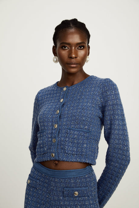 Peyton Jacket & Trousers Sequin Embellished Sapphire Blue