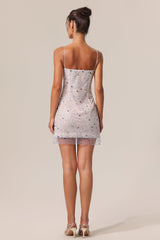 Peyton White Halter Mini Dress Diamond Pattern