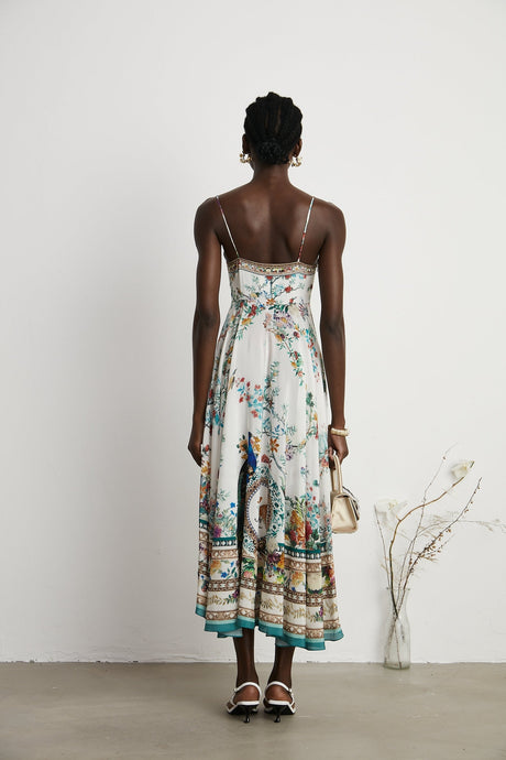 Philippine floralprint embellished midi dress