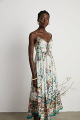 Philippine floralprint embellished midi dress