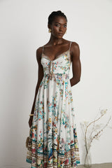 Philippine floralprint embellished midi dress