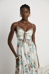 Philippine floralprint embellished midi dress