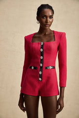 Pink long sleeve bodysuit with cutout details named Celestine