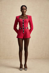 Pink long sleeve bodysuit with cutout details named Celestine
