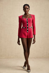 Pink long sleeved bodysuit with cut out details named Celestine
