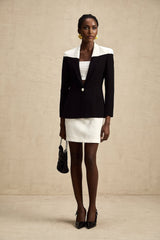 Piper Jacket & Skirt Black White Contrast Matching Set