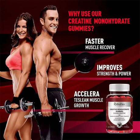 Pre - Workout 5000 MG Creatine Gummies – Monohydrate Energy & Muscle Growth Support
