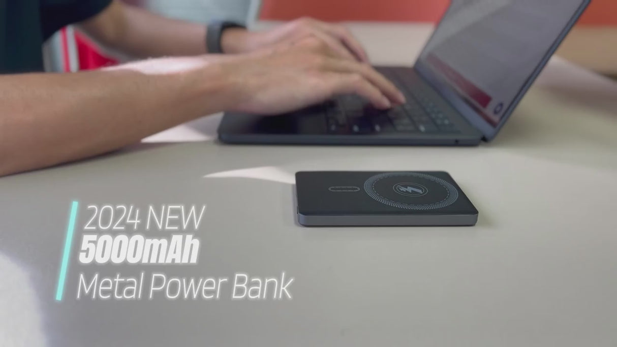 Custom Magnetic Wireless Power Bank 5000mAh – Ultra-Slim Portable Charger