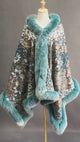 Isabella Cashmere Cape Shawl with Genuine Fox Fur Trim