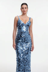 Priscilla Blue Sequin Glamour Dress