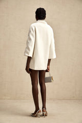 Priscilla Coat Crystal & Pearl Embellished Maxi Woolen Fabienne