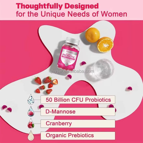 Probiotic 60 Gummies for Women – Gut & Immune Support with Cranber