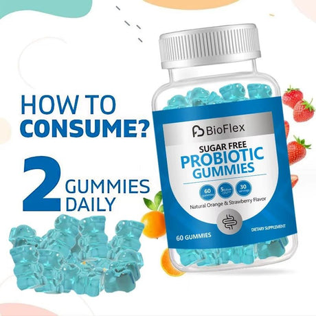 Probiotic Gummies – Sugar - Free Pre & Probiotic Digestive Supplements 60 Count