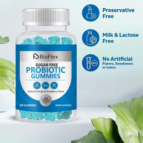 Probiotic Gummies – Sugar - Free Pre & Probiotic Digestive Supplements 60 Count