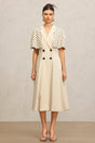 Quinn Beige Polka Dot Maxi Dress