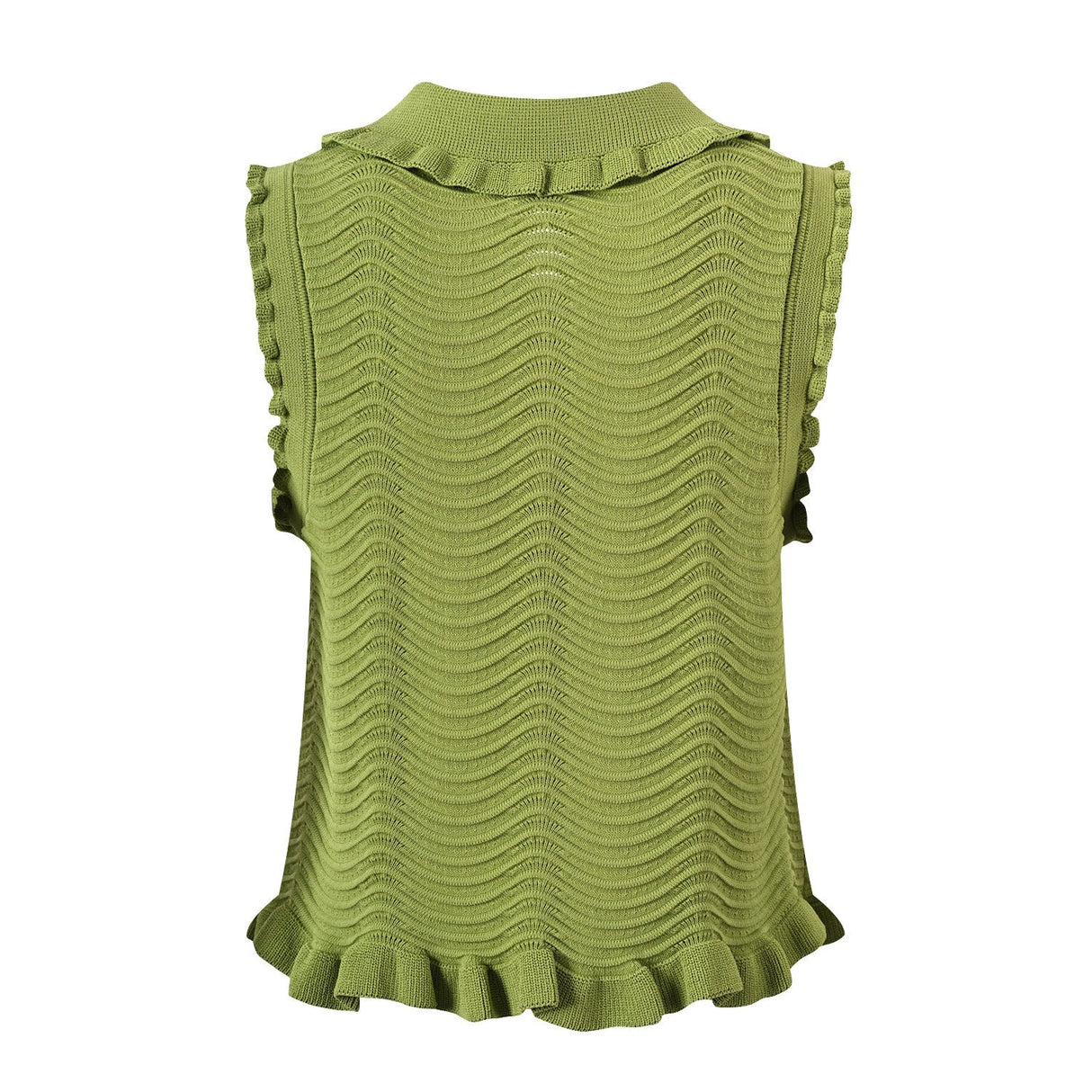 Quinn Fitted Sleeveless Top with Ruffled Edges - Coordinated Set with Matching Skirt