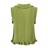 Quinn Fitted Sleeveless Top with Ruffled Edges - Coordinated Set with Matching Skirt