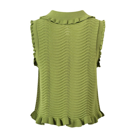 Quinn Fitted Sleeveless Top with Ruffled Edges - Coordinated Set with Matching Skirt