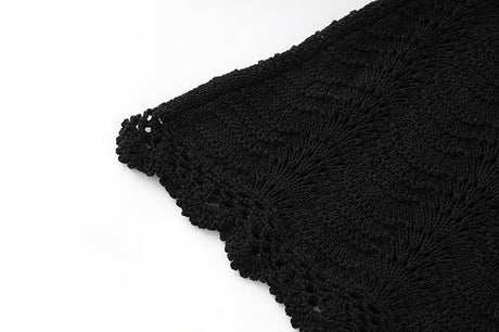 Quinn Long Fitted Crochet Dress - Lace Details and Adjustable Straps for a Chic Look