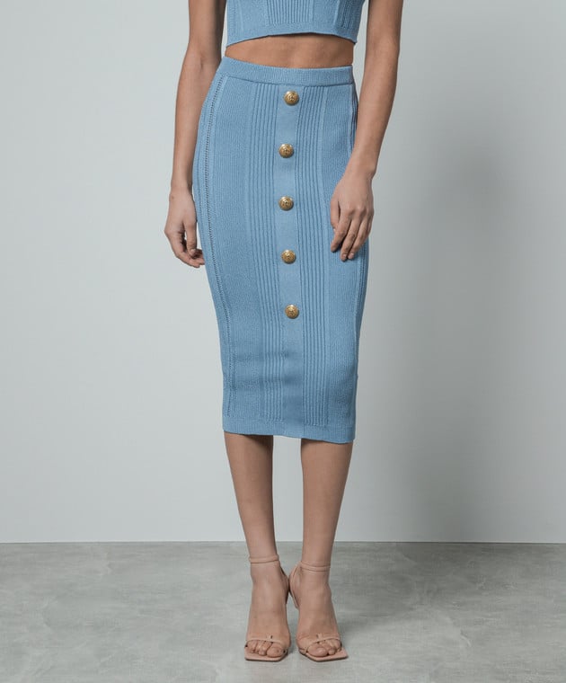 Quinn Top & Skirt Set - Ribbed Texture - Button Details - Fitted Silhouette - Knit Fabric - Elegant & Timeless