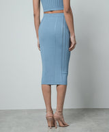 Quinn Top & Skirt Set - Ribbed Texture - Button Details - Fitted Silhouette - Knit Fabric - Elegant & Timeless