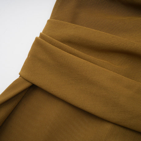 Rachel Maxi Dress in Vibrant Olive with Crossover Neck - Backless Design & Chic Hood