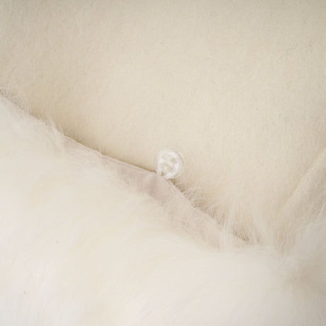 Raffaela Coat White Wool Fur Bowknot & Faux Fur