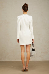 Raffaelina Mini Dress White Black Bow Crystal Silhouette