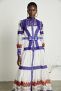 Raphaëlle colorblock patternprint midi dress