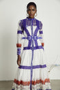 Raphaëlle colorblock patternprint midi dress