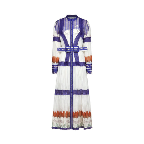 Raphaëlle colorblock patternprint midi dress