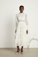 Raphaëlle crystalembellished tiered midi dress