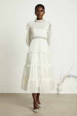 Raphaëlle crystalembellished tiered midi dress